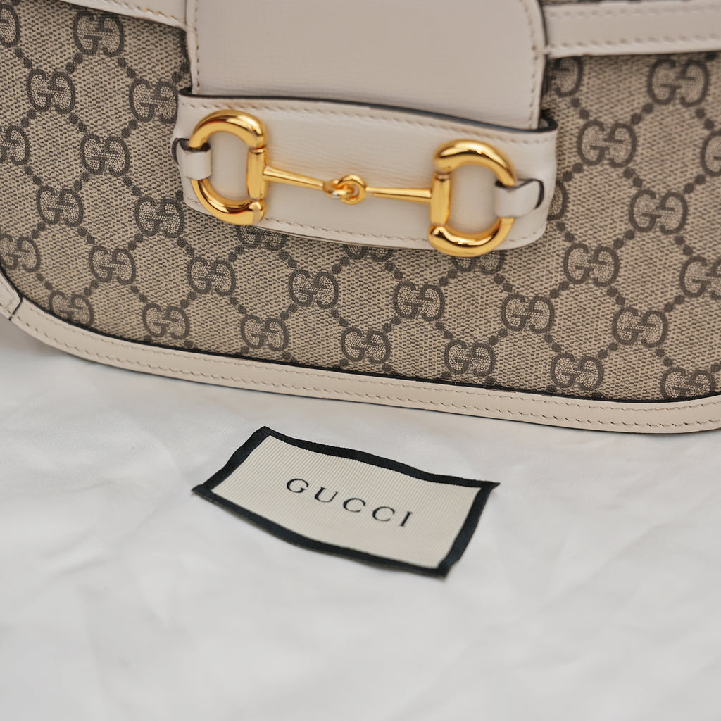 Gucci Horsebit 1955 Borsa Beige/Bianco
