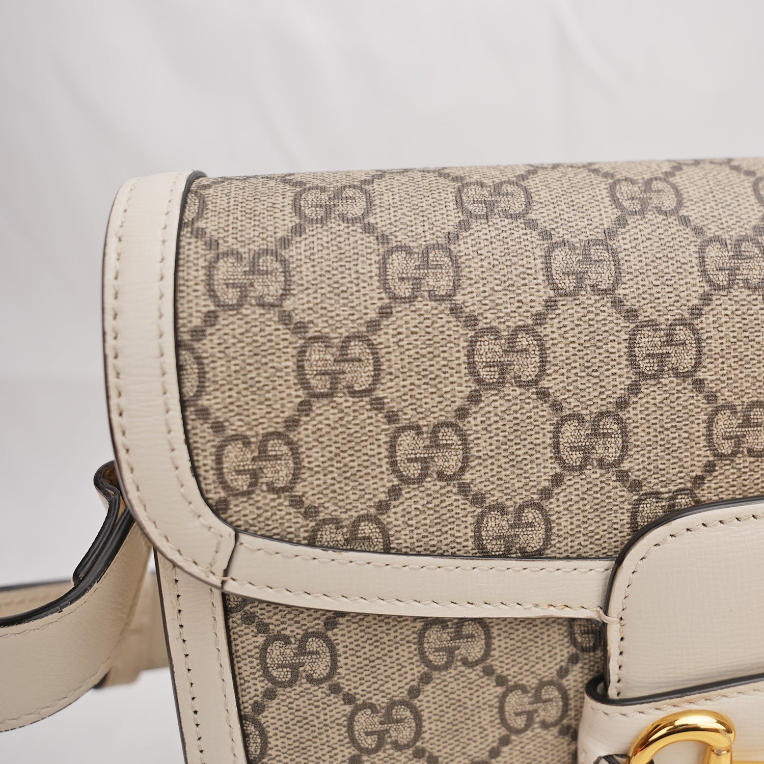 Gucci Horsebit 1955 Borsa Beige/Bianco