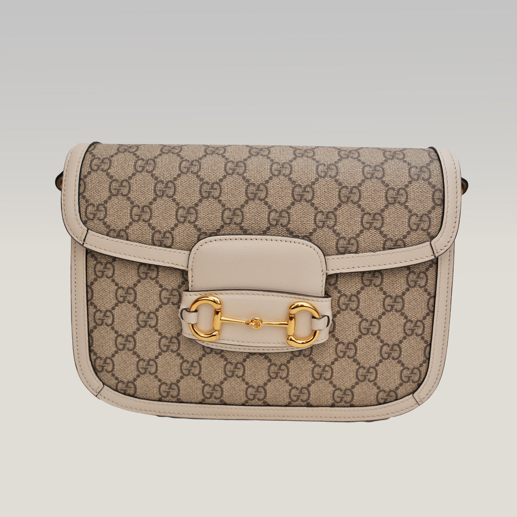 Gucci Horsebit 1955 Borsa Beige/Bianco