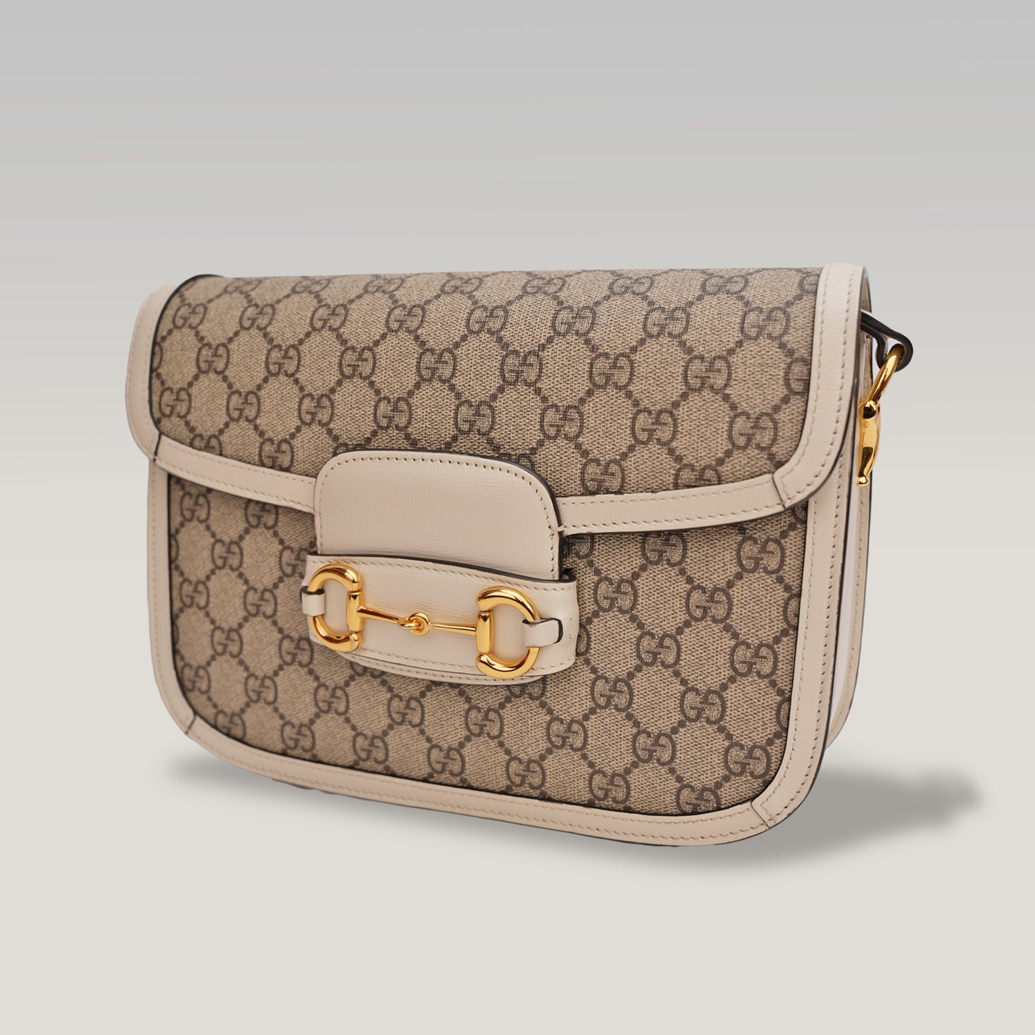 Gucci Horsebit 1955 Borsa Beige/Bianco