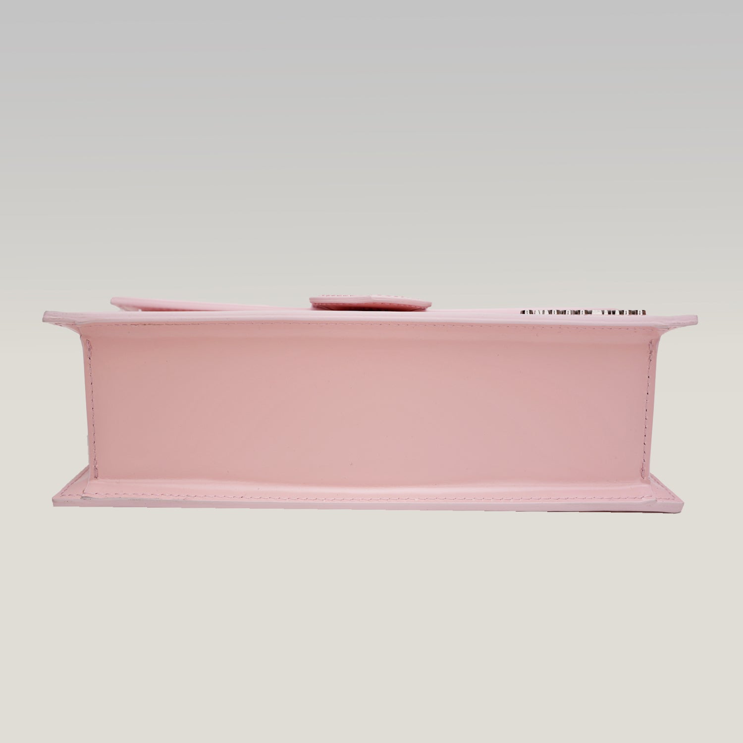 Jacquemus Le Grand Bambino Rosa Pallido in Pelle Verniciata con Manico e Tracolla