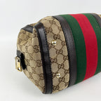 Gucci Mini Boston Bag GG Canvas con Web Stripe