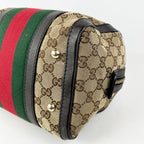 Gucci Mini Boston Bag GG Canvas con Web Stripe