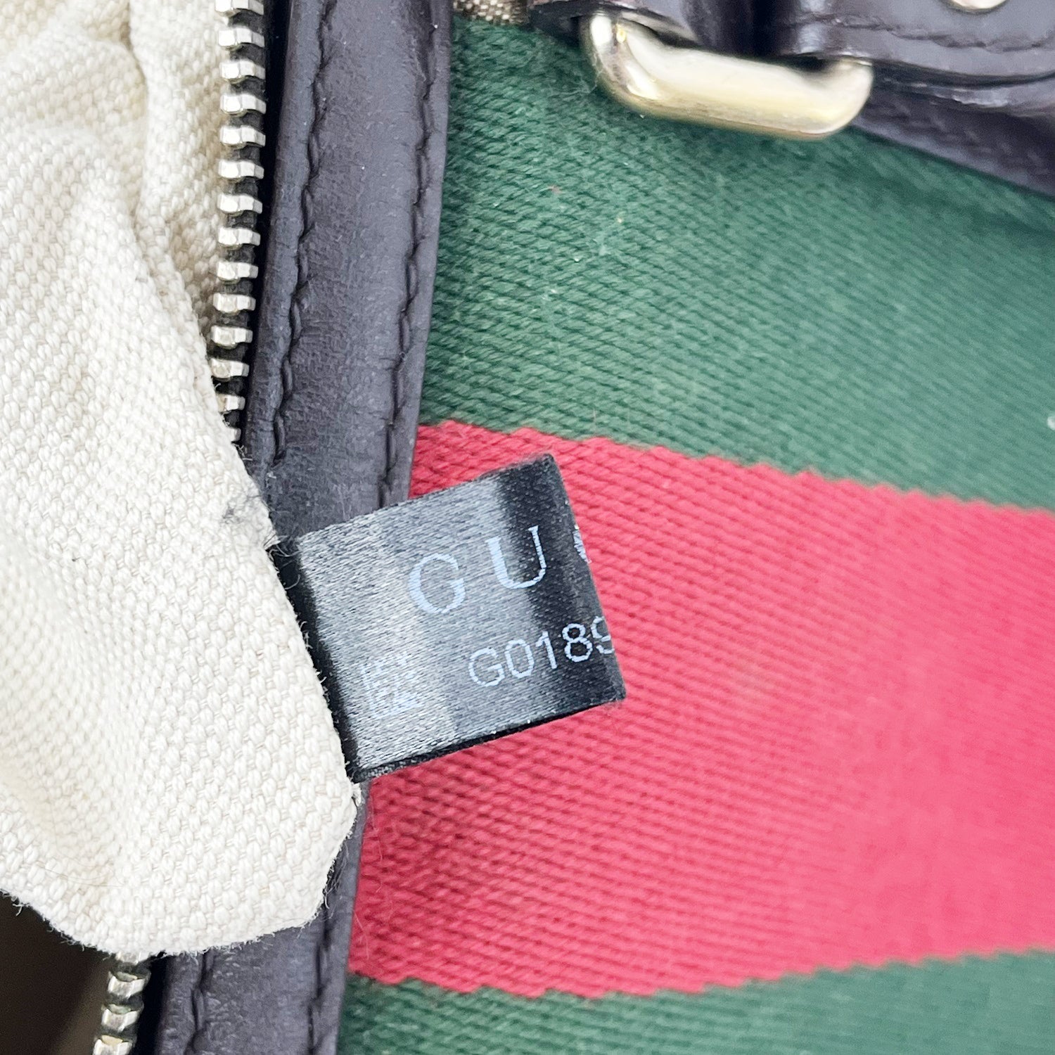 Gucci Mini Boston Bag GG Canvas con Web Stripe