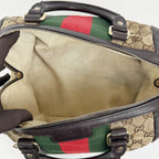 Gucci Mini Boston Bag GG Canvas con Web Stripe