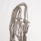 Chanel Collana CC Twisted Multistrato Metallo Silver con Logo Doppia C