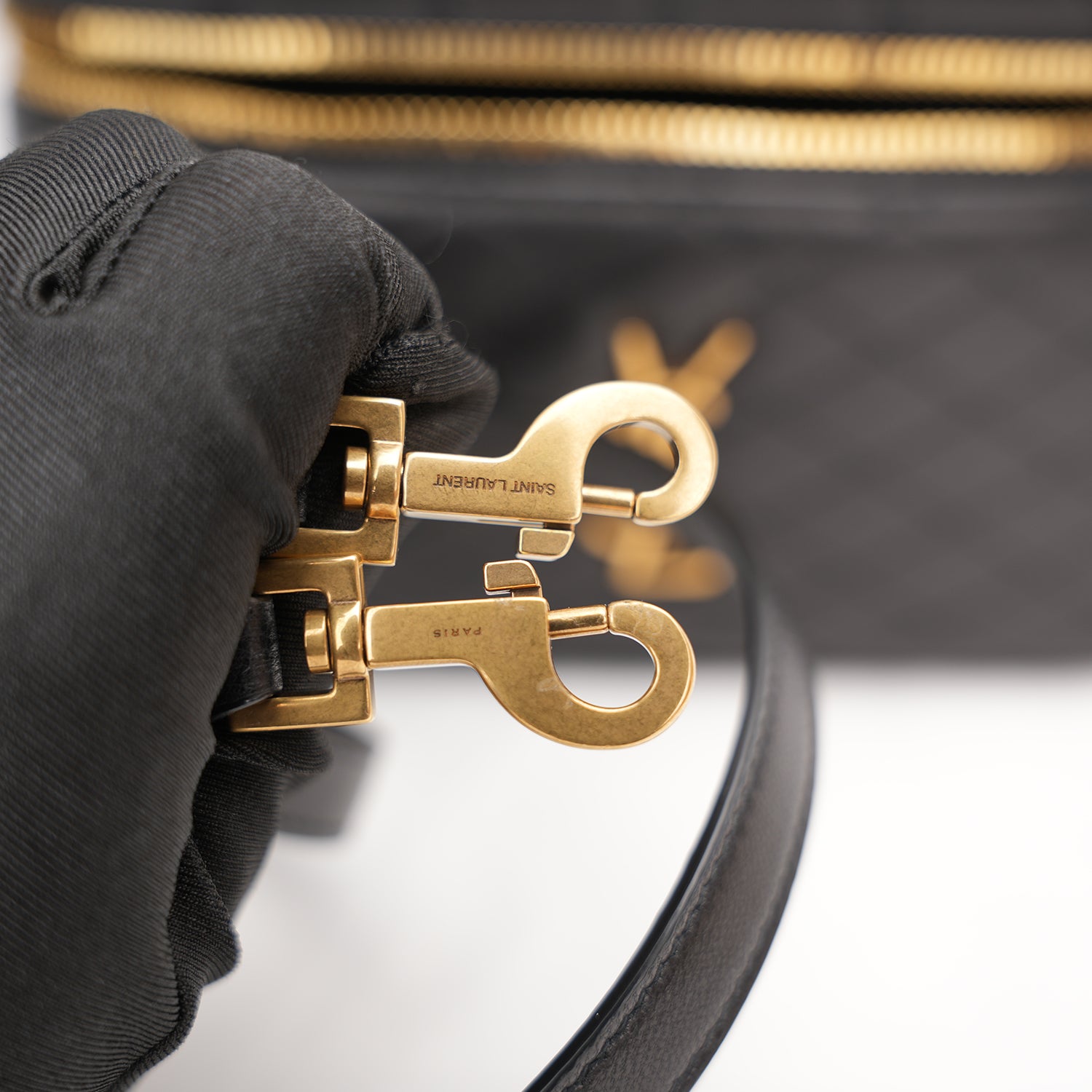 Saint Laurent Gaby Mini Bag in Pelle Trapuntata Nera