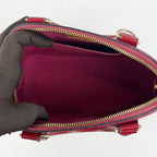 Louis Vuitton Alma BB Borsa in Pelle Vernis Rossa con Tracolla e Doppi Manici