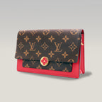 Louis Vuitton Portafoglio Flore Monogram con Interno Rosso – Chip NFC