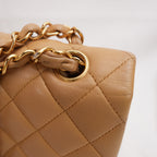 Chanel Classic Flap Borsa a Spalla in Pelle di Vitello Beige