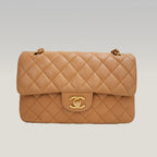 Chanel Classic Flap Borsa a Spalla in Pelle di Vitello Beige