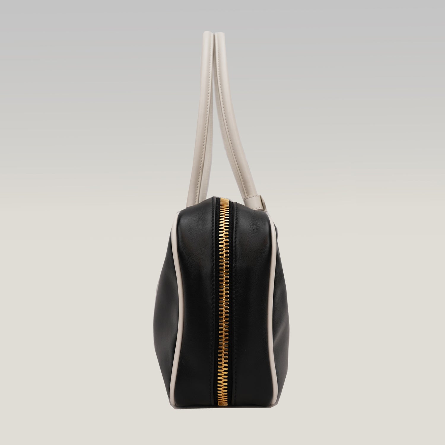 Miu Miu Beau borsa in pelle nera e bianca con manici doppi