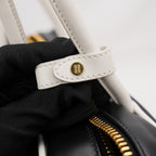 Miu Miu Beau borsa in pelle nera e bianca con manici doppi