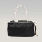 Miu Miu Beau borsa in pelle nera e bianca con manici doppi