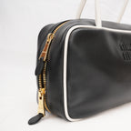 Miu Miu Beau borsa in pelle nera e bianca con manici doppi
