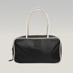 Miu Miu Beau borsa in pelle nera e bianca con manici doppi