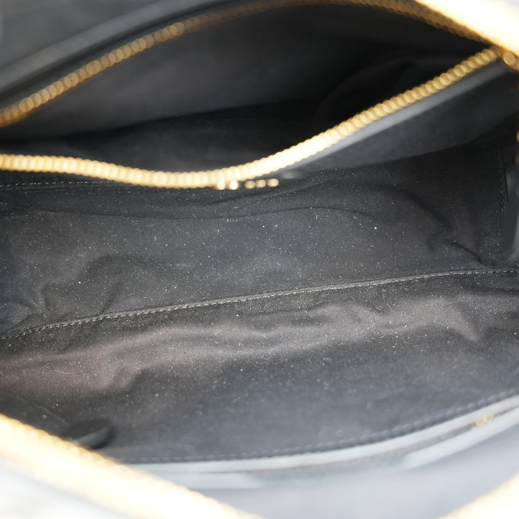 Miu Miu Beau borsa in pelle nera e bianca con manici doppi