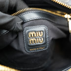 Miu Miu Beau borsa in pelle nera e bianca con manici doppi