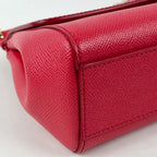 Dolce & Gabbana Borsa a Spalla 20 in Pelle Rossa con Logo e Metallo Dorato