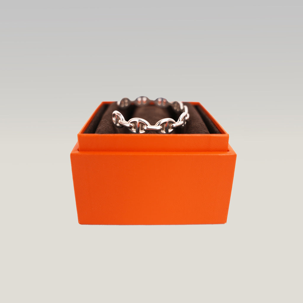 Bracciale Hermès Chaîne d’Ancre in Argento 925 con Maglie Iconiche e Scatola