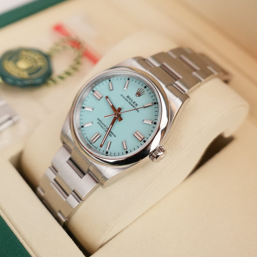 Rolex Oyster Perpetual 36 mm in Oystersteel con Quadrante Turchese – Automatico 2026 Full Set