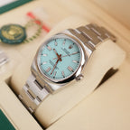 Rolex Oyster Perpetual 36 mm in Oystersteel con Quadrante Turchese – Automatico 2026 Full Set