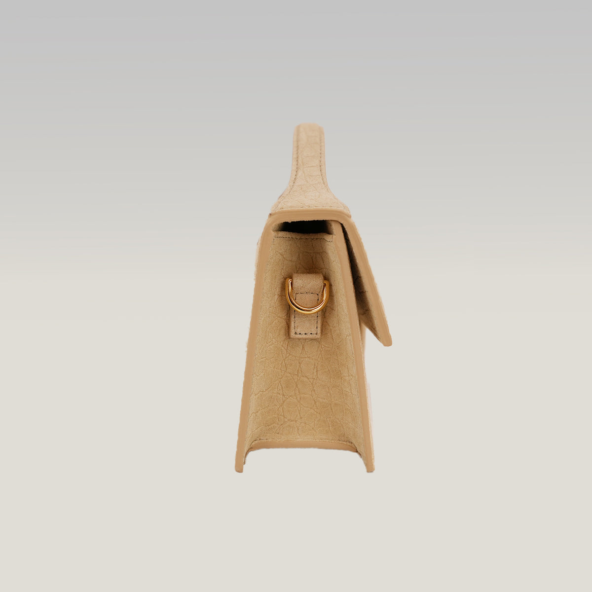 Jacquemus Borsa a Mano in Camoscio Beige Effetto Coccodrillo