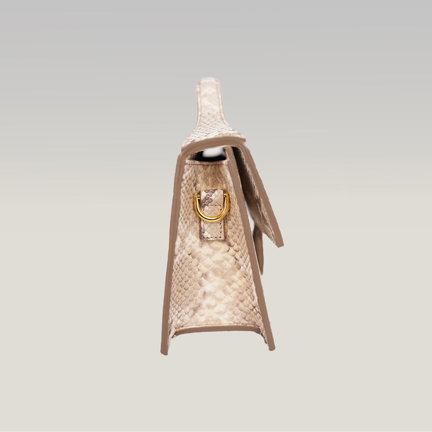 Jacquemus Le Grand Bambino Python Embossed Leather Medium Crossbody Bag Beige