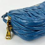 Borsa Mini Miu Miu Blu in Pelle Matelassé con Tracolla – 16 cm