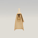 Jacquemus Large Le Bambino Croc Embossed Leather Tote Bag Beige