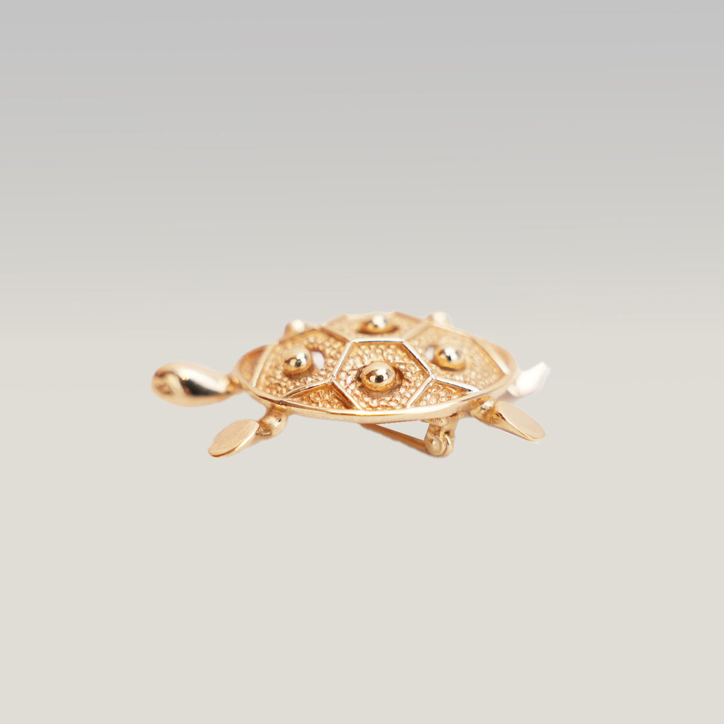 Dior Spilla Tartaruga in Lega Metallica Dorata – Broche Gioiello Vintage