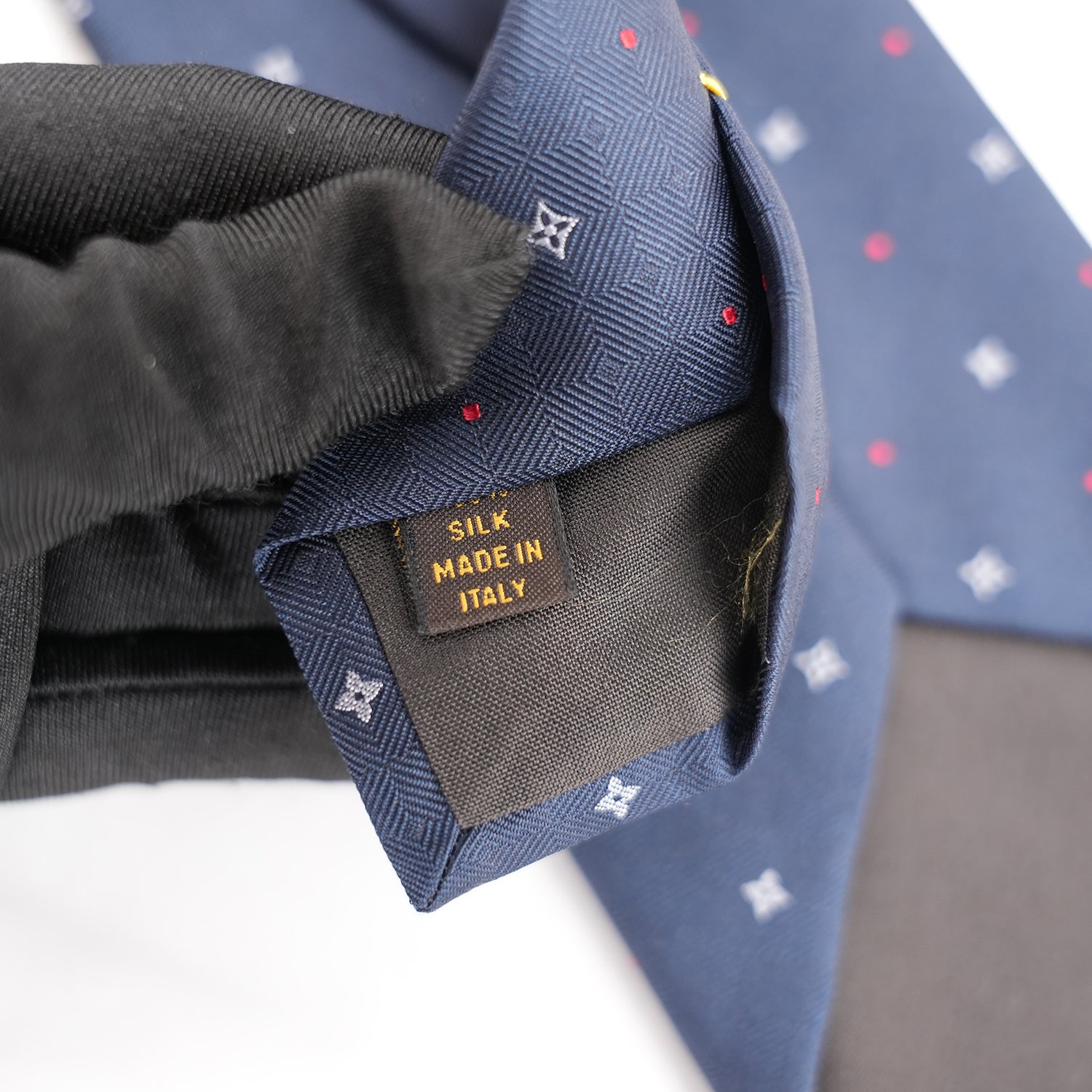 Louis Vuitton Navy Silk Monogram Flower Tie