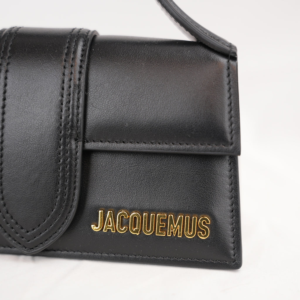 Jacquemus Le Bambino Black Leather Top Handle Shoulder Bag