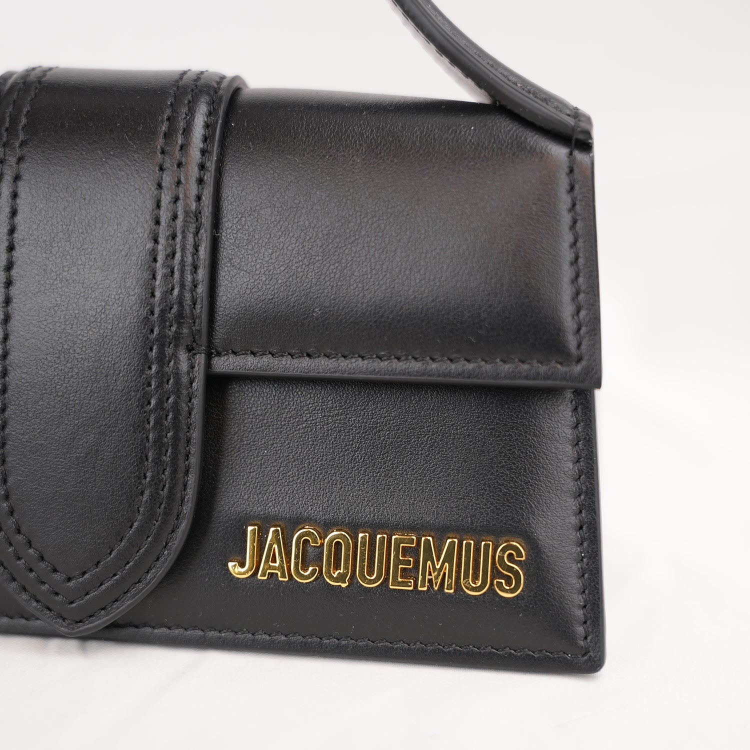 Jacquemus Le Bambino Black Leather Top Handle Shoulder Bag