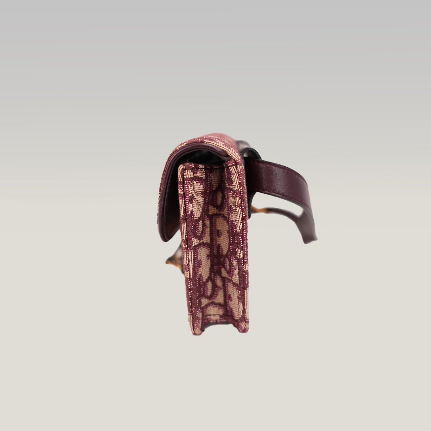 Dior Saddle Pochette Rettangolare in Canvas Oblique Rosso con Charm D Dorato