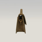 Jacquemus Borsa a Mano in Camoscio Intrecciato Verde Oliva