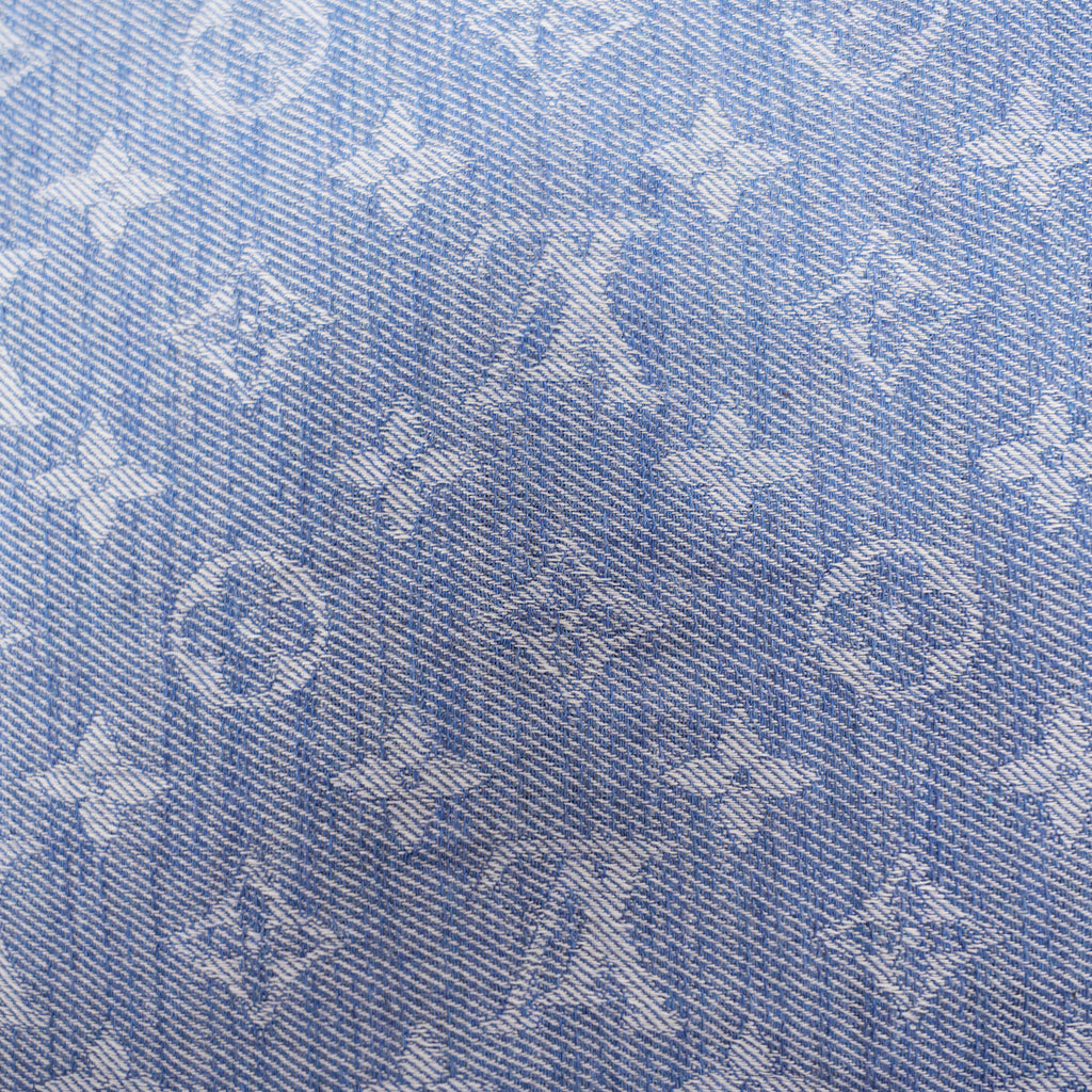 Louis Vuitton Monogram Shawl Blu in Seta e Lana Oversize
