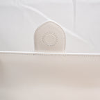 Jacquemus Le Grand Bambino borsa bianca in pelle liscia con logo dorato