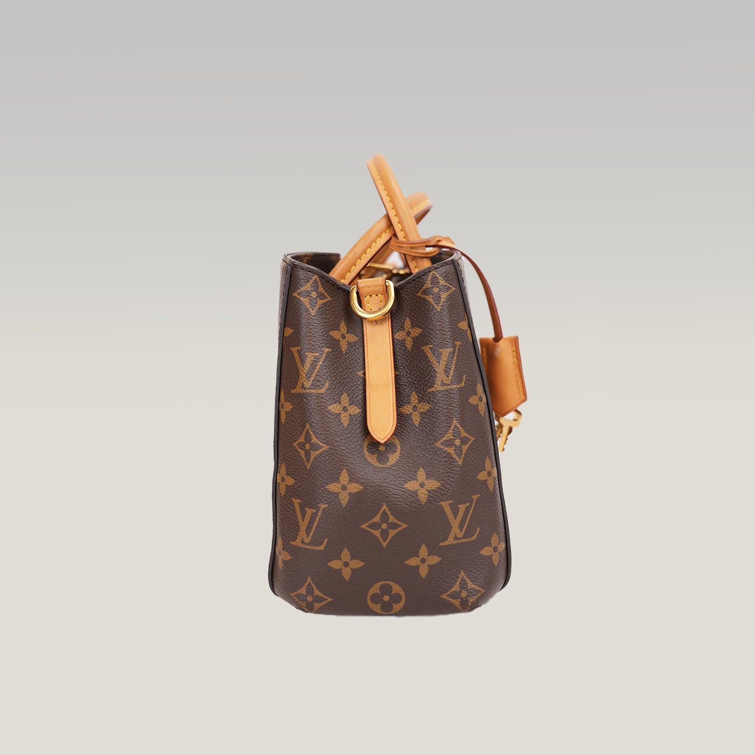 Louis Vuitton Montaigne BB Monogram Handbag Brown Coated Canvas & Leather Top Handle Shoulder Bag