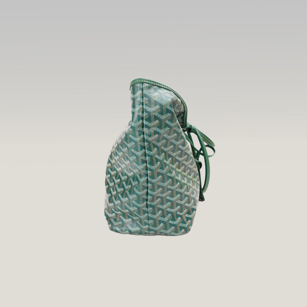 Goyard Saint Louis Tote Bag Verde in Tela Goyardine con Finiture in Pelle e Pochette Coordinata