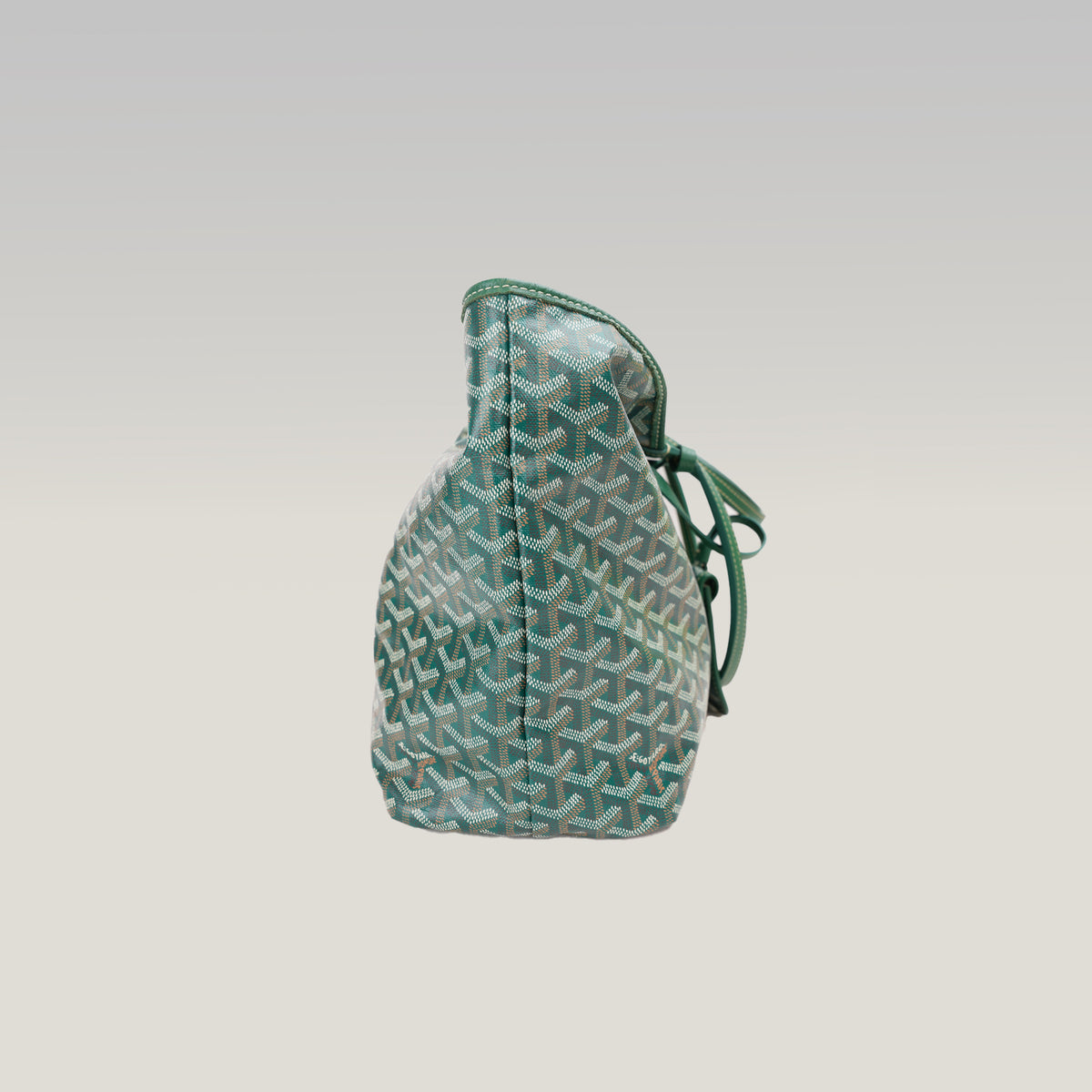 Goyard Saint Louis Tote Bag Verde in Tela Goyardine con Finiture in Pelle e Pochette Coordinata