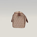 Fendi Zucchino Boston Bag Vintage in Tela Monogram e Pelle Marrone