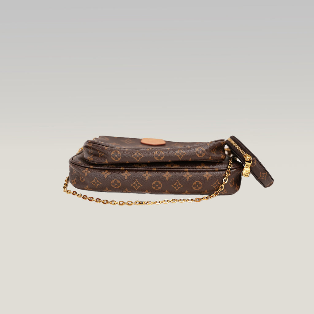Louis Vuitton Multi Pochette Accessoires Monogram in Tela Cerata e Pelle Marrone