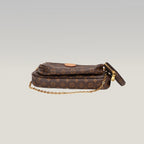 Louis Vuitton Multi Pochette Accessoires Monogram in Tela Cerata e Pelle Marrone