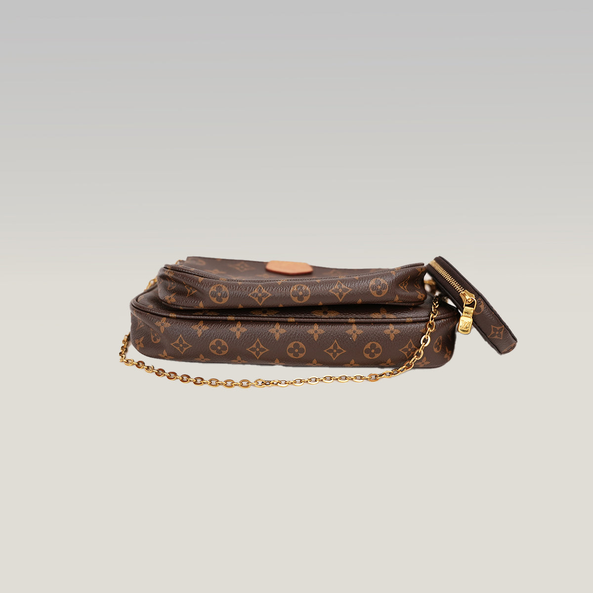 Louis Vuitton Multi Pochette Accessoires Monogram in Tela Cerata e Pelle Marrone