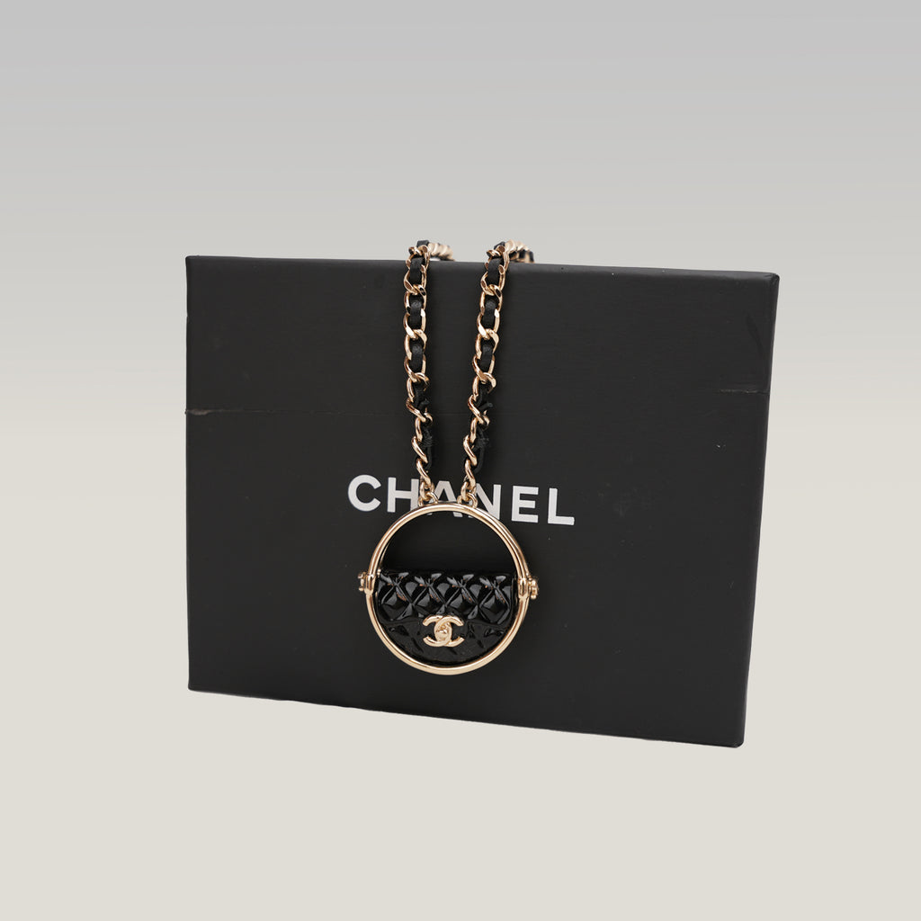 CHANEL Hula Hoop Necklace 23C – Braided Leather Chain, New with Box 