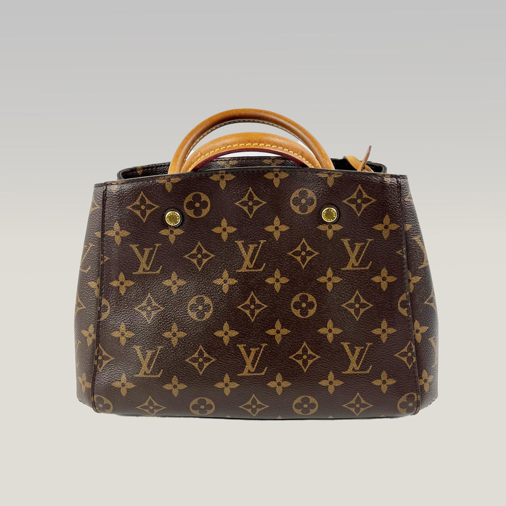 Louis Vuitton Montaigne Borsa Monogram in Tela con Doppi Manici e Tracolla