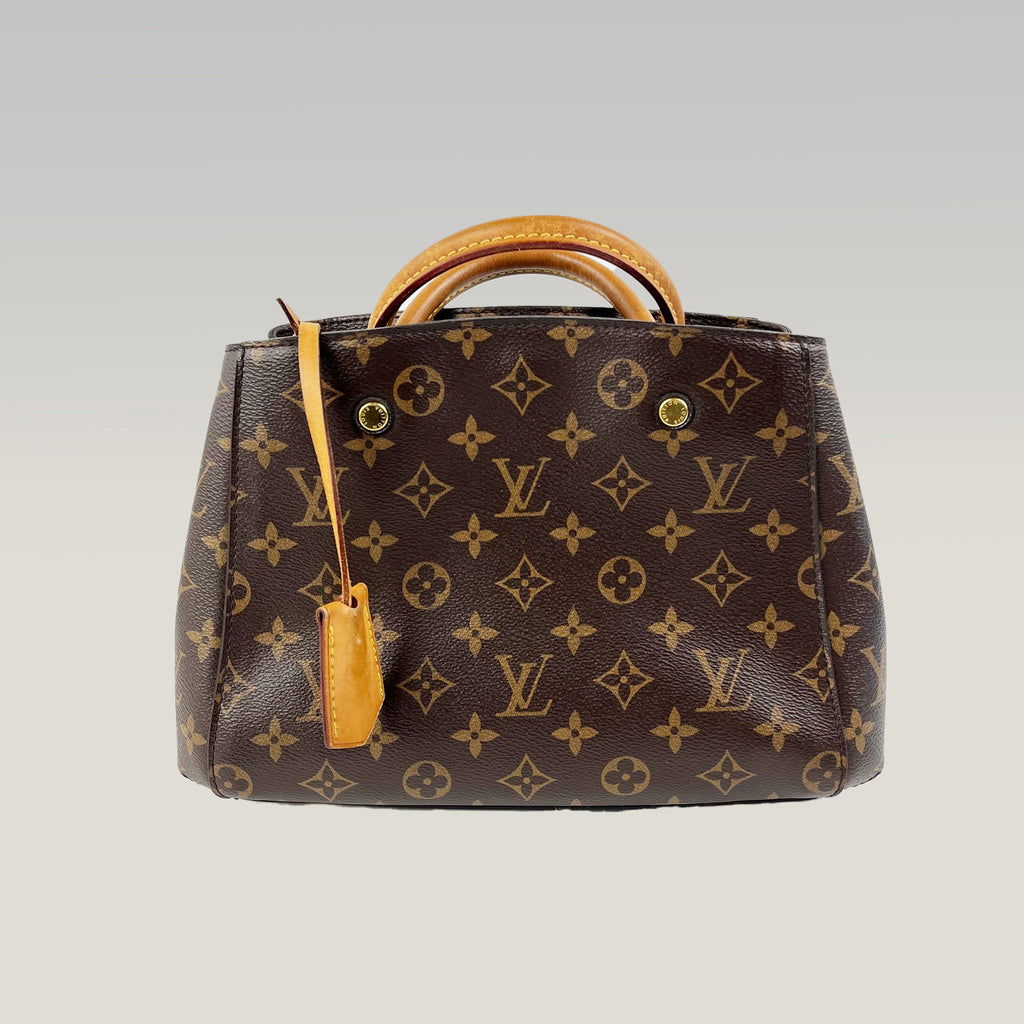 Louis Vuitton Montaigne Borsa Monogram in Tela con Doppi Manici e Tracolla
