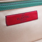 Valentino Garavani Rockstud Glam Lock Medium Leather Shoulder Bag Green Crossbody Bag