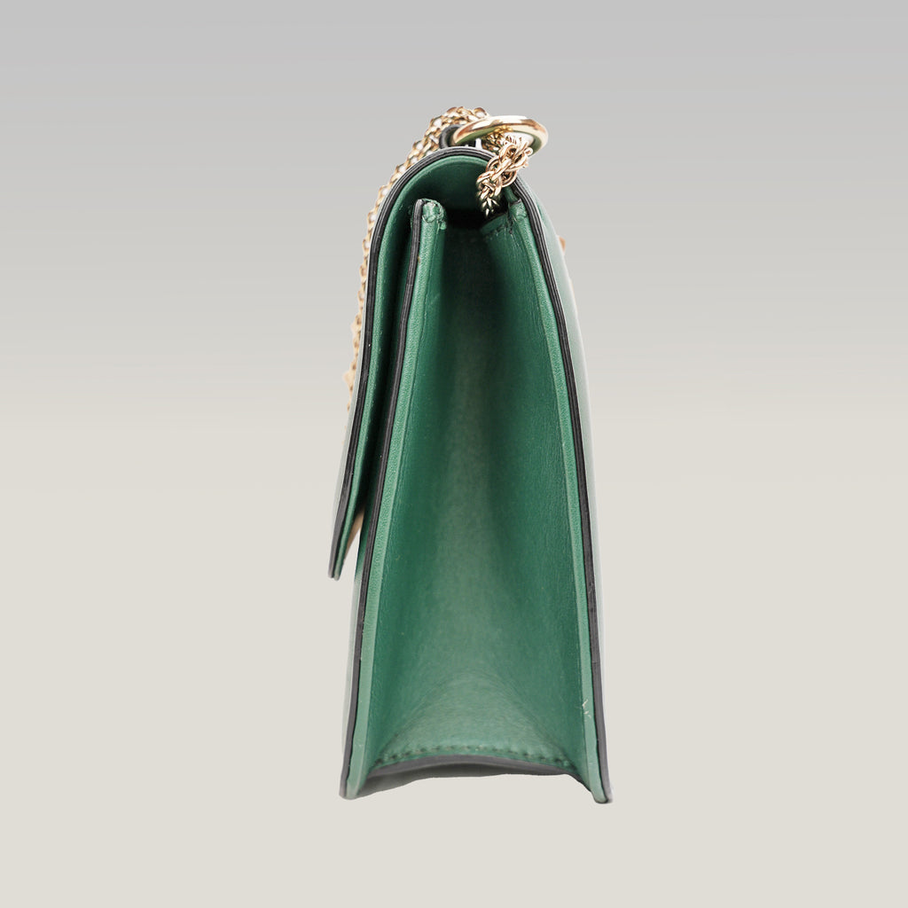 Valentino Garavani Rockstud Glam Lock Medium Leather Shoulder Bag Green Crossbody Bag